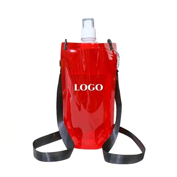Collapsible Water Bottle with Carabiner and Lanyard