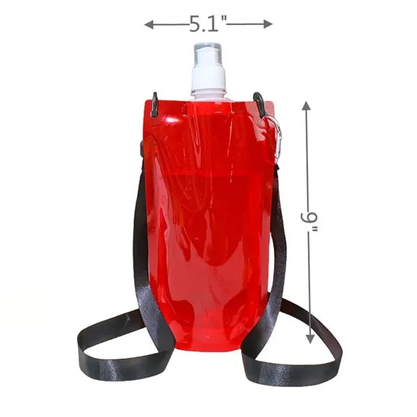 Collapsible Water Bottle with Carabiner and Lanyard