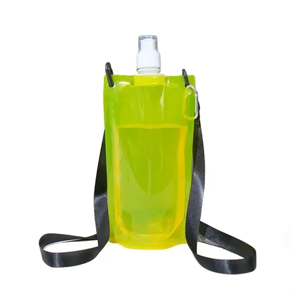 Collapsible Water Bottle with Carabiner and Lanyard