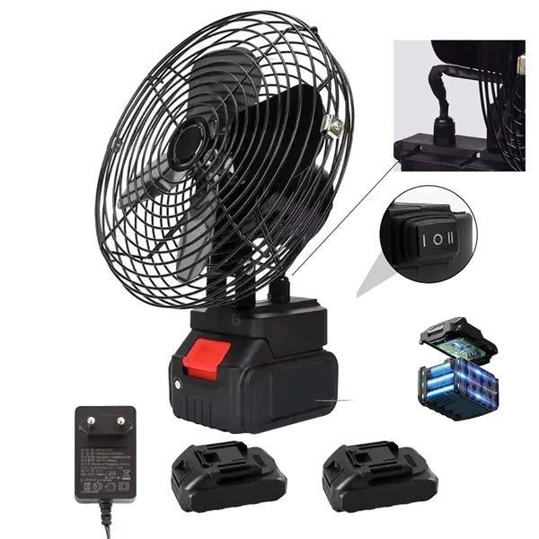 21V Desk Fan with 2 pcs Removable Battery
