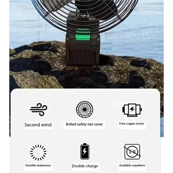 21V Desk Fan with 2 pcs Removable Battery