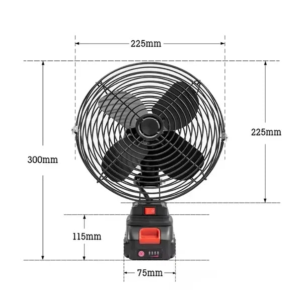 21V Desk Fan with 2 pcs Removable Battery
