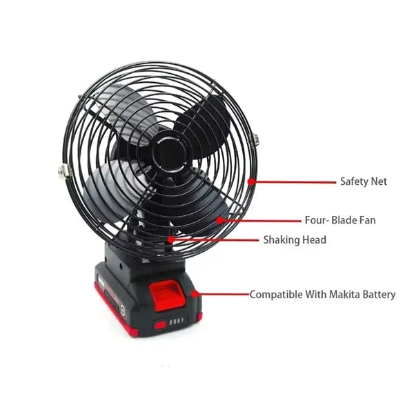 21V Desk Fan with 2 pcs Removable Battery