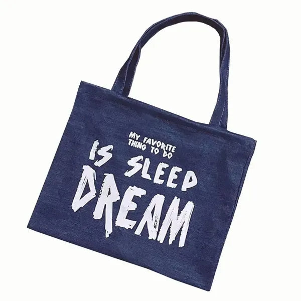 Denim Shopping Tote Bag