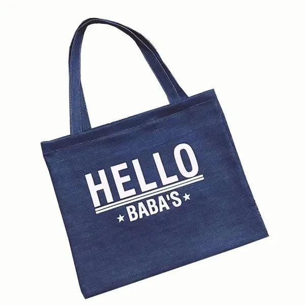 Denim Shopping Tote Bag