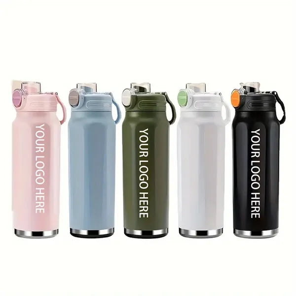25Oz Double-layer vacuum Bottle with portable and straw