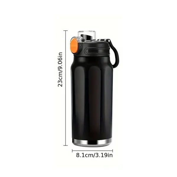 25Oz Double-layer vacuum Bottle with portable and straw