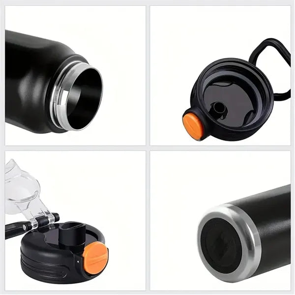 25Oz Double-layer vacuum Bottle with portable and straw