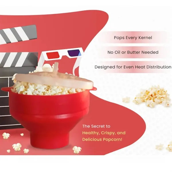 Collapsible Silicone Microwave Hot Air Popcorn Popper Bowl
