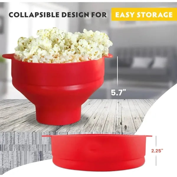 Collapsible Silicone Microwave Hot Air Popcorn Popper Bowl