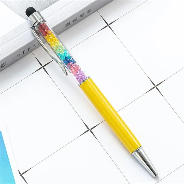 2-in-1 Refill Rainbow Diamond Writing Pens For Touch Screen
