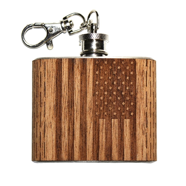Wooden Keychain Flask 2 oz