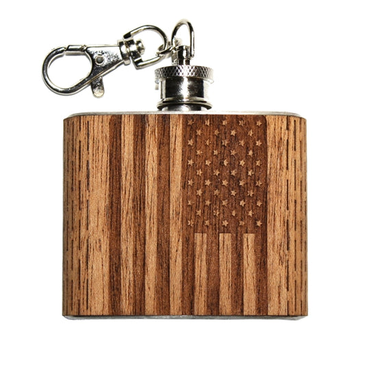 Wooden Keychain Flask 2 oz