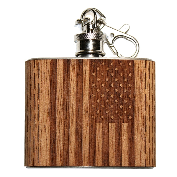 Wooden Keychain Flask 2 oz
