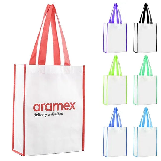 Rpet Non-woven Bag with color trim -14x17x4