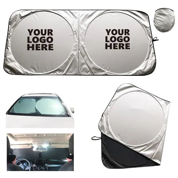 Reflective Foldable Car Sun Shade Windshield with Pouch