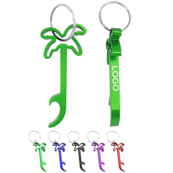 Engraved Palm Tree Bottle Opener With Key Ring
