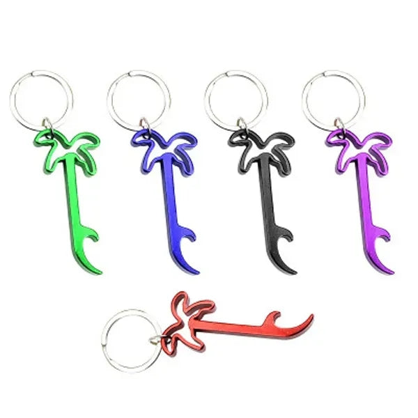Engraved Palm Tree Bottle Opener With Key Ring