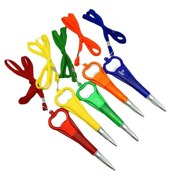 Bottle Opener Pen w/ Cord Necklace Lanyard