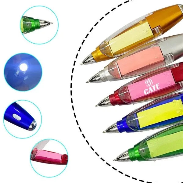 4 In 1 Multi-functional Lanyard Pen With Sticky Note