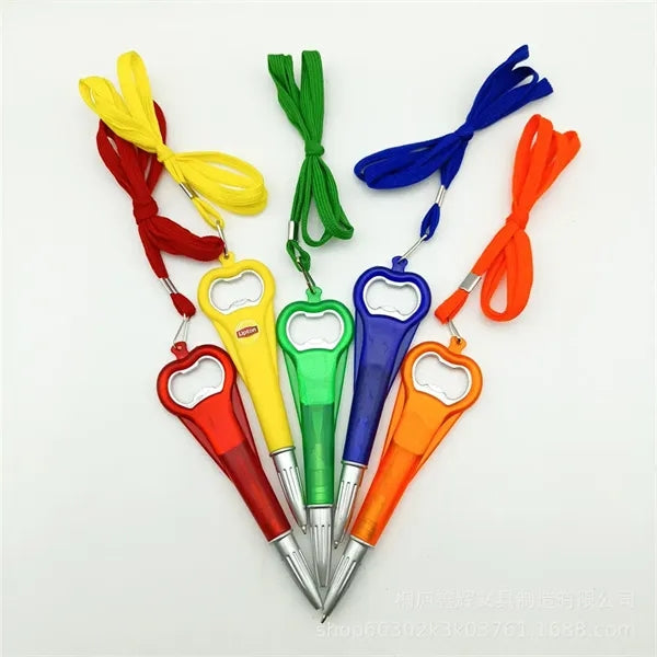 Bottle Opener Pen w/ Cord Necklace Lanyard
