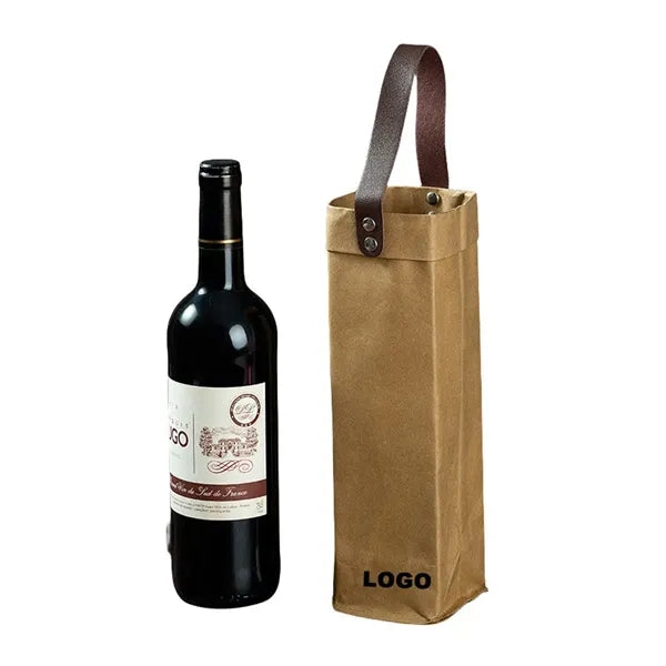 Washable Kraft Paper Wine Bag