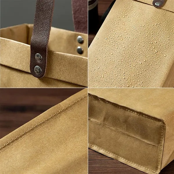 Washable Kraft Paper Wine Bag