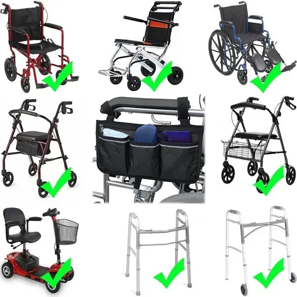Wheelchair Storage Bag with Pouches