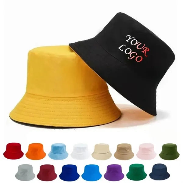 Foldable Cotton Reversible Wide Brim Bucket Sun Hat