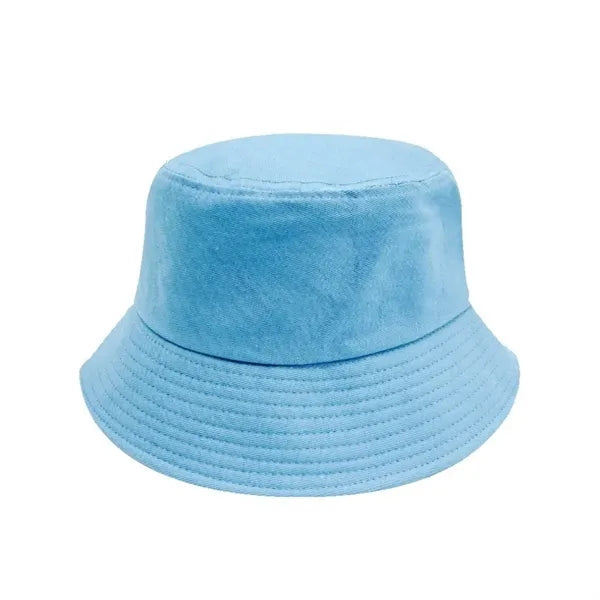 Foldable Cotton Reversible Wide Brim Bucket Sun Hat