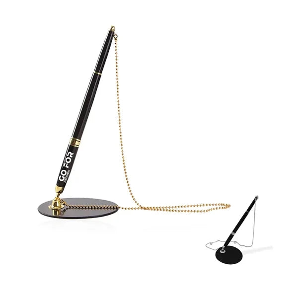 Premium Metal Table Pen with Twist Action Stand