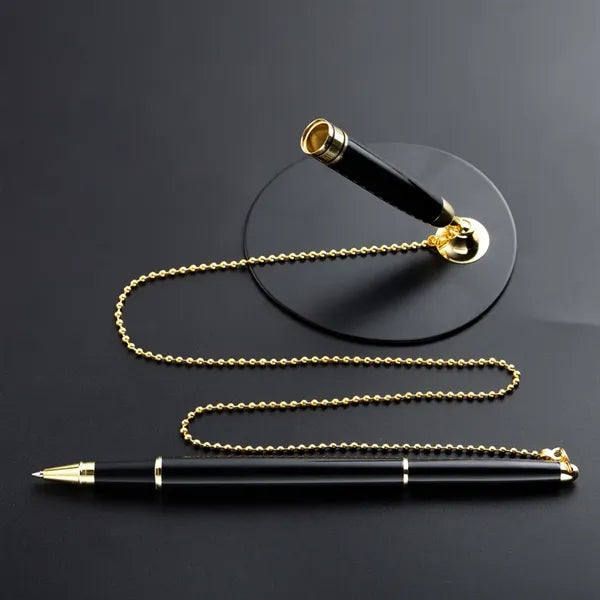 Premium Metal Table Pen with Twist Action Stand