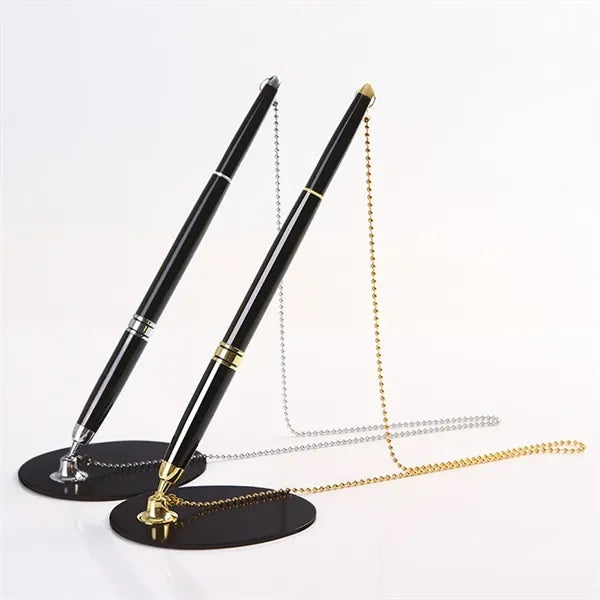 Premium Metal Table Pen with Twist Action Stand