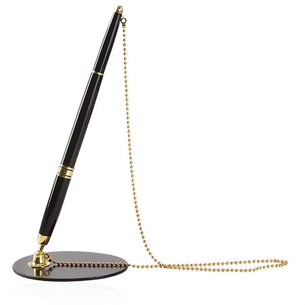 Premium Metal Table Pen with Twist Action Stand