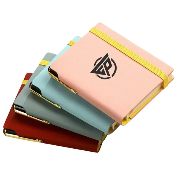 200 Pages PU Cover Business Diary Pocketbook with pen holder