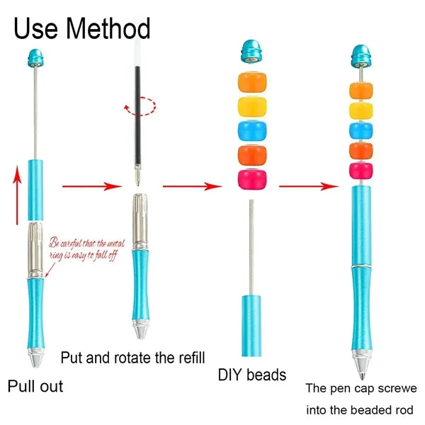 Beadable Pens Creative Plastic