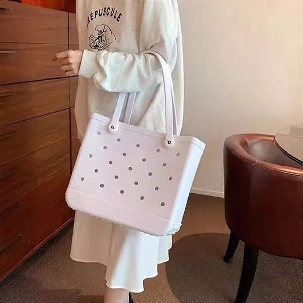 Waterproof Rubber EVA Beach Storage Tote Bag, Open Handbag
