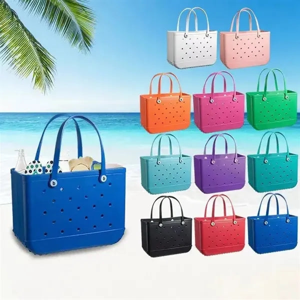 Waterproof Rubber EVA Beach Storage Tote Bag, Open Handbag