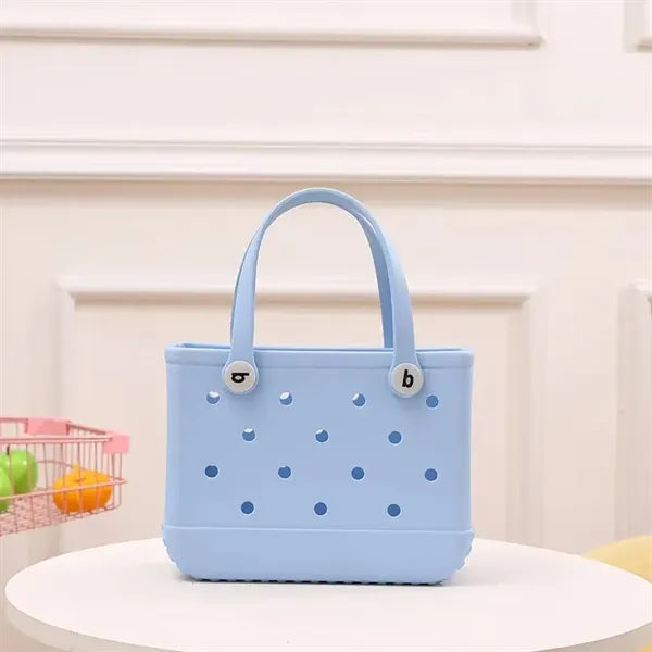 Waterproof Rubber EVA Beach Storage Tote Bag, Open Handbag