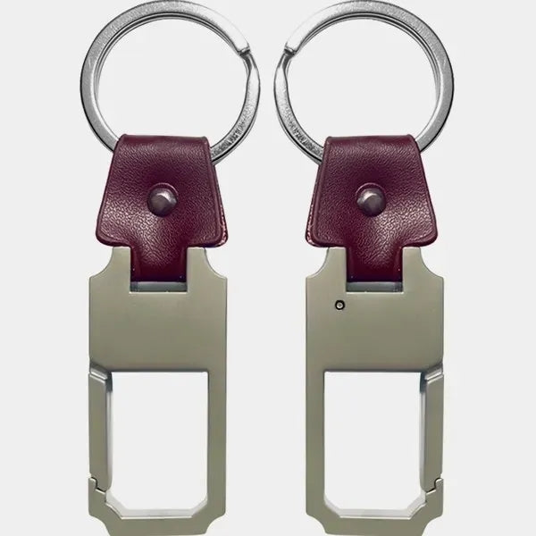 Metal Leather Keychain