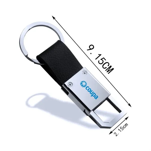 Leather Car Keychain PU Key Chain Metal