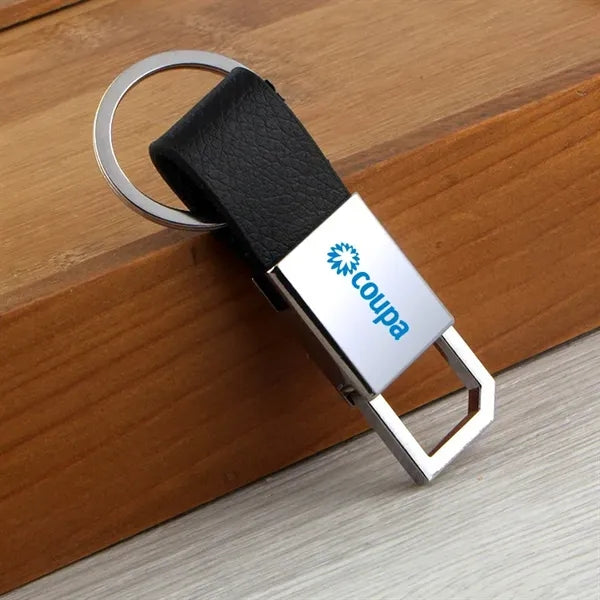 Leather Car Keychain PU Key Chain Metal