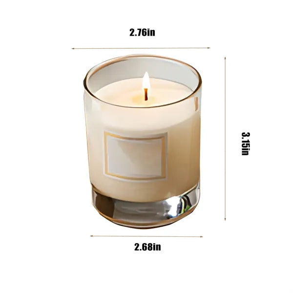 White Clear Glass Filled Soy Wax Candle For Home