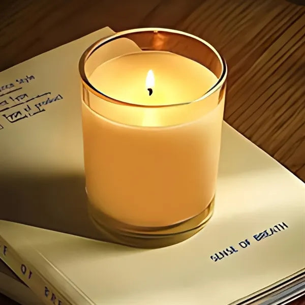White Clear Glass Filled Soy Wax Candle For Home