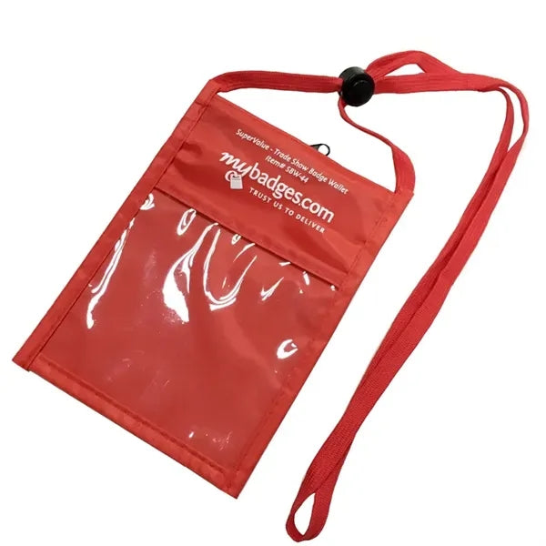Double Window Pouch w/ Zipper and Pen Holder Neck Wallet