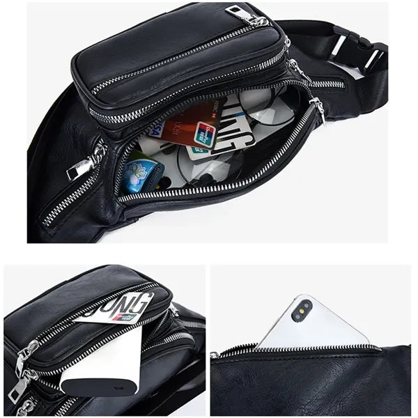 Fanny Pack Waist Bag Multifunction Genuine Leather