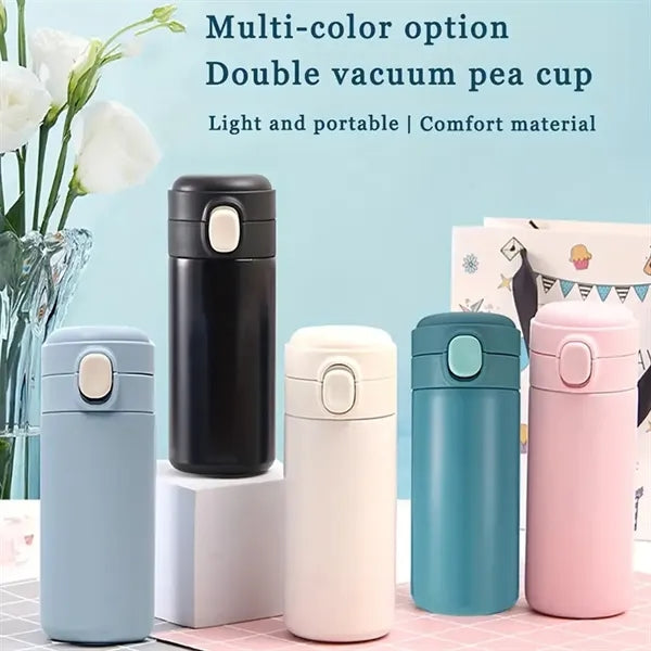Pea Water Bottle, Simple Pop-up Lid Design
