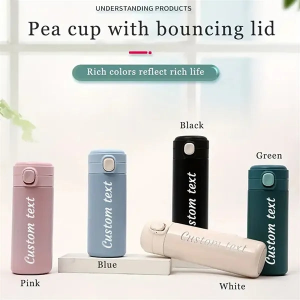 Pea Water Bottle, Simple Pop-up Lid Design