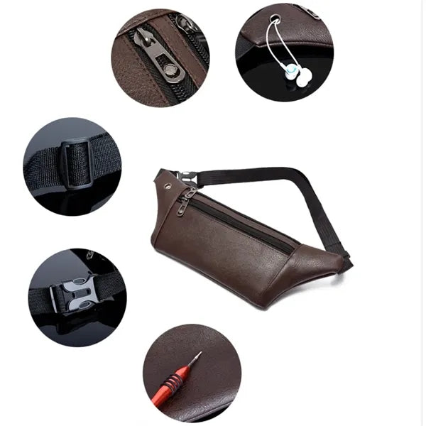 PU Leather Waist Bag Travel Cross body Fanny Bum Pouch