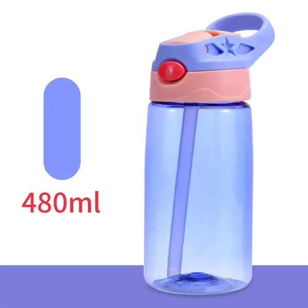 Personlized Kids Plastic Water Bottle with Lid and Straw